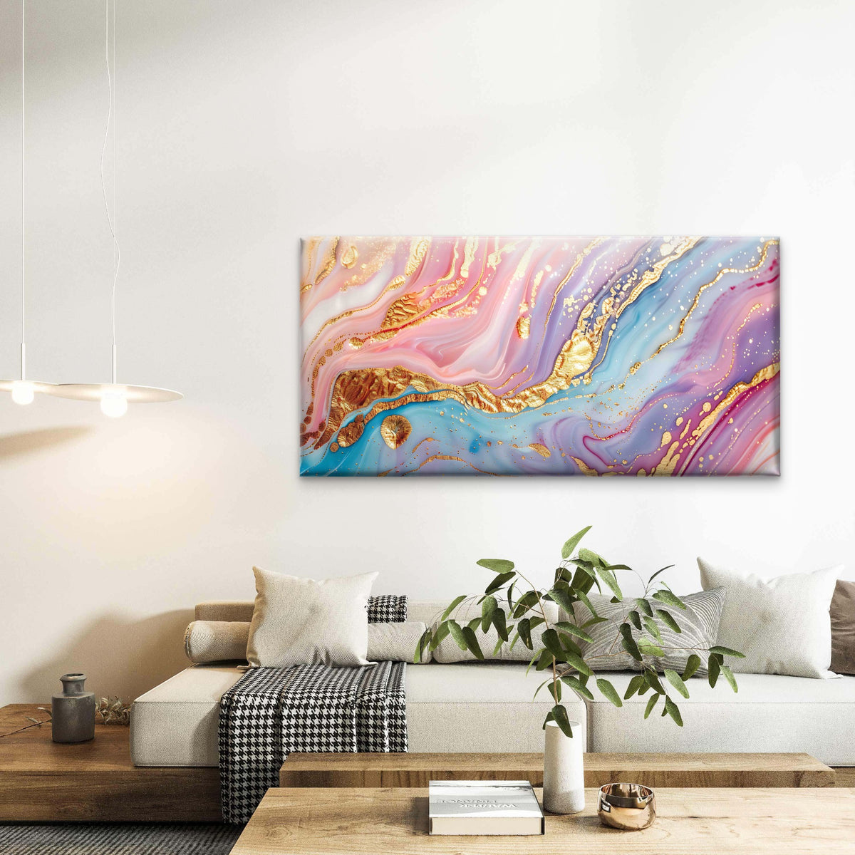 Colorful Glitter Marble Pattern Wall Art Canvas Office Home Room Framed 120x60cm