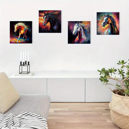4pcs  Art Print Graffiti Horse o Picture  Wall Art Canvas Framed