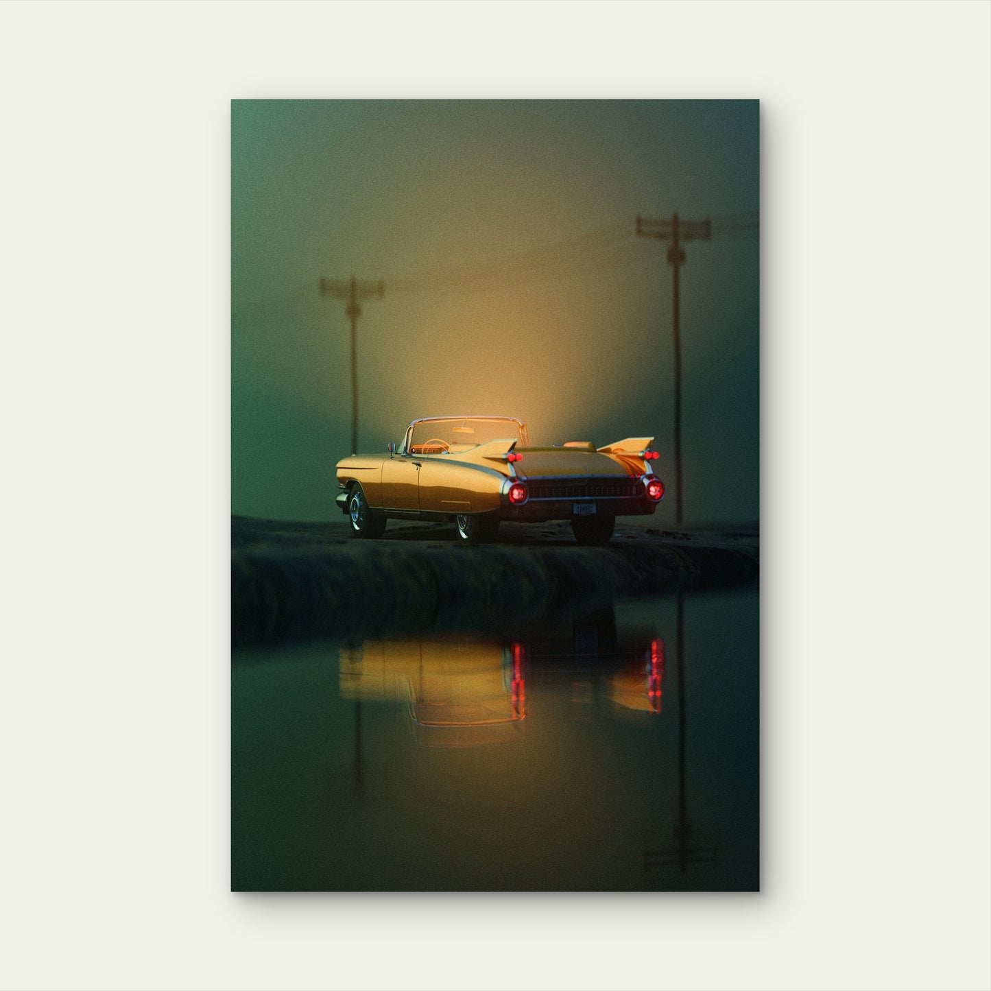 1959 Cadillac Eldorado Biarritz Convertible 40x60cm Metal Print Ready to Hang