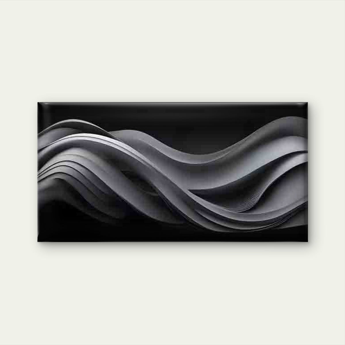 Abstract Wave Forms in Monochrome Wall Art Canvas Office Home Room Framed 120x60cm
