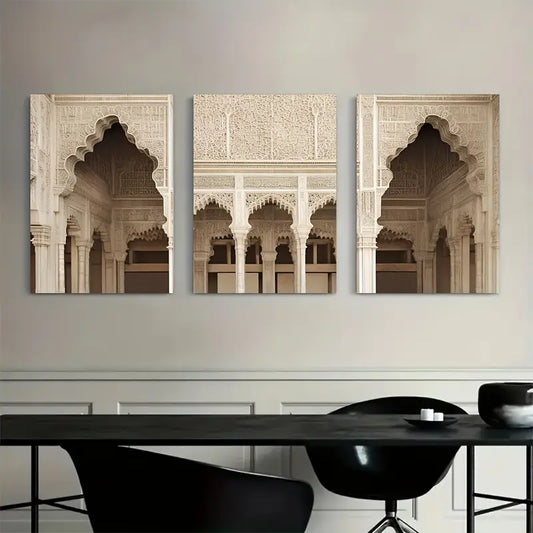 3pcs RoCoco Alhambra Canvas Metal Print Ready to Hang Art