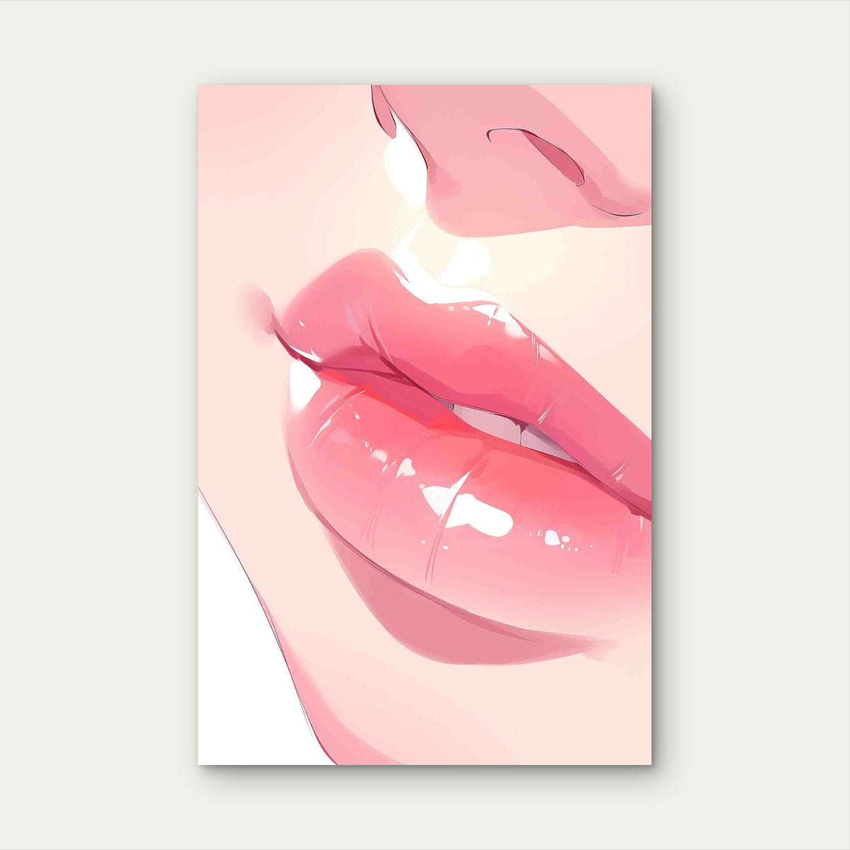 A Woman Lips with Sparkling Lights Metal Print Ready to Hang