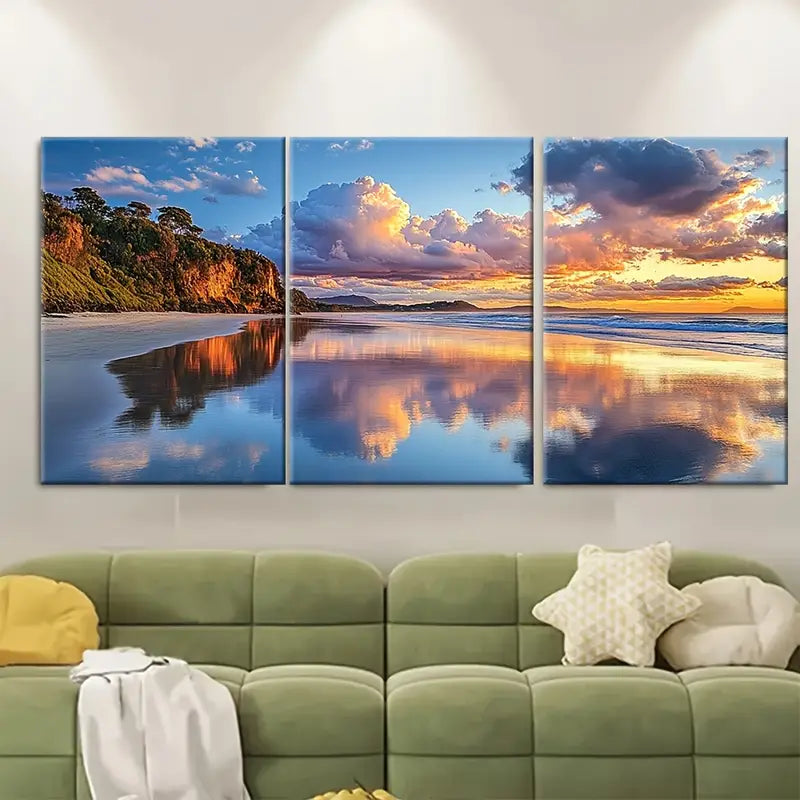 3pcs Byron Bay Cape Walking Track Australia Wall Art Set Canvas Framed 60x90cm - High Quality Print 100% Australian Made Wall Canvas Ready to Hang