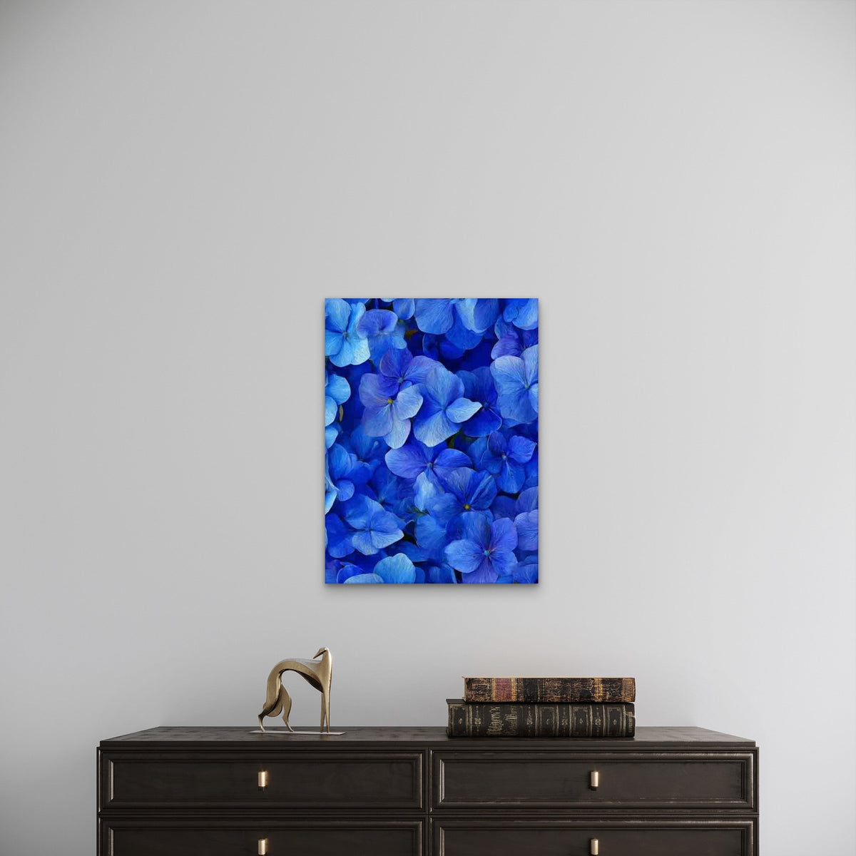 Blue Hydrangea Flower 60x90cm Metal Print Ready to Hang