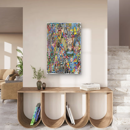 Chaos And Rhythm In The City 60x90cm Metal Print Ready to Hang