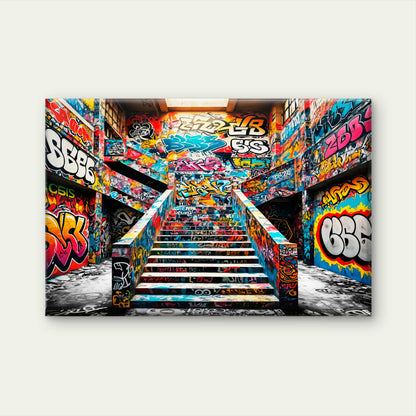 Modern Graffiti Painting Staircase Wall Art Decor 100% Australian Made