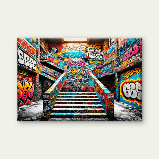 Modern Graffiti Painting Staircase Wall Art Decor 100% Australian Made