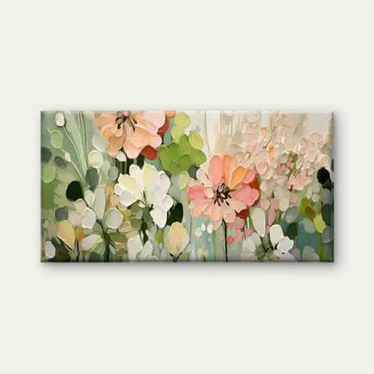 Modern Pastel & Soft Bouquet Wall Art Canvas Office Home Room Framed 120x60cm