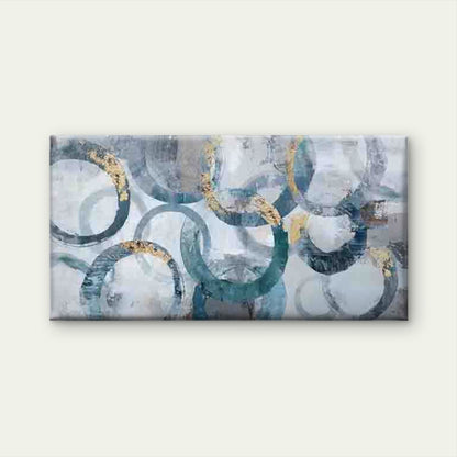 Abstract Interlocking Rings Wall Art Canvas Office Home Room Framed 120x60cm