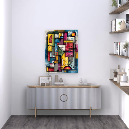 Abstract Modern Geometric 60x90cm Metal Print Ready to Hang