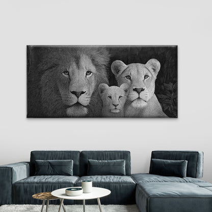 - Contemporary Minimalist & Lioness Wall Art Canvas Office Home Room Framed 120x60cm