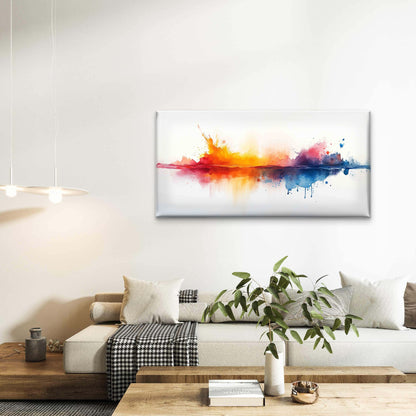 Vibrant Burst: Abstract Waterco Wall Art Canvas Office Home Room Framed 120x60cm