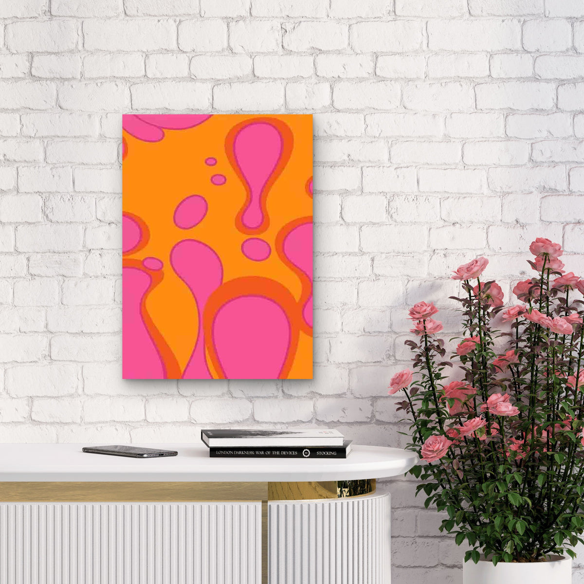 Abstract Retro Bubble Art 60x90cm Metal Print Ready to Hang