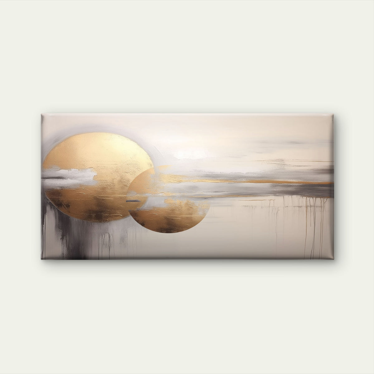 Abstract Golden Geometric Wall Art Canvas Office Home Room Framed 120x60cm
