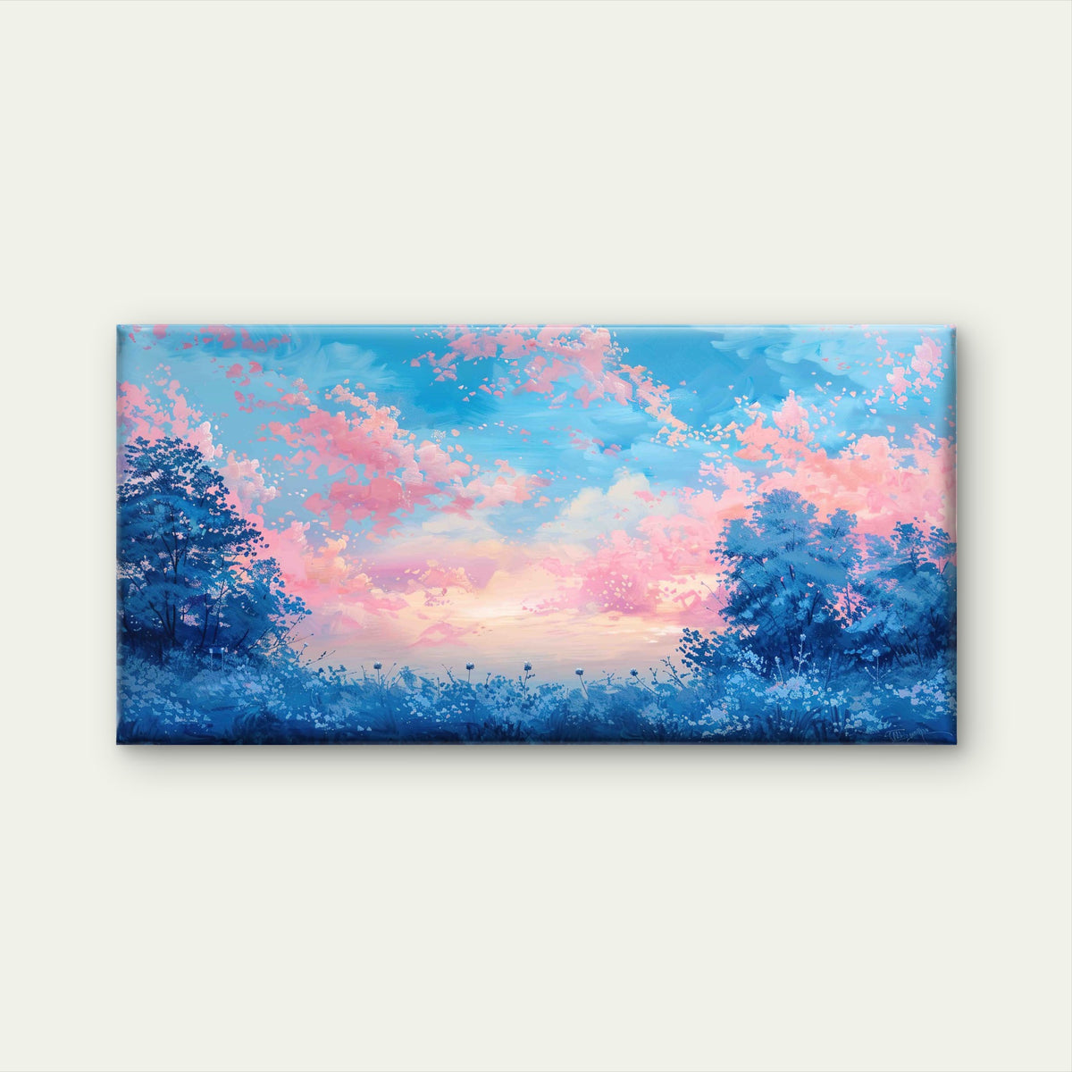 Sunset With Clouds Birds Sky Wall Art Canvas Office Home Room Framed 120x60cm