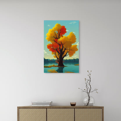 Digital Art Illustration of an Autumn Landscape 60x90cm Metal Print Ready to Hang