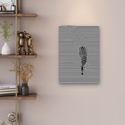 Zebra Optical Illusion Metal Print Ready to Hang