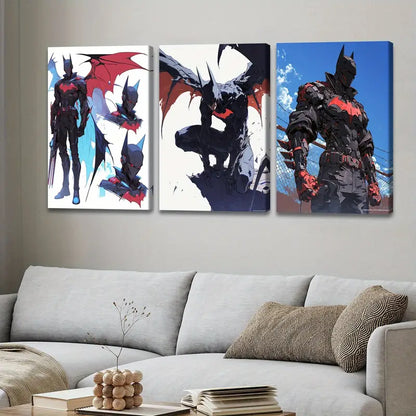 3pcs Anime Comic Hero Abstract Wall Art Set Canvas Framed 60x90cm - High Quality Print 100% Australian Made Wall Canvas Ready to Hang