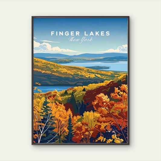 Nature's Palette in Upstate New York Travel Poster Print Wall Art