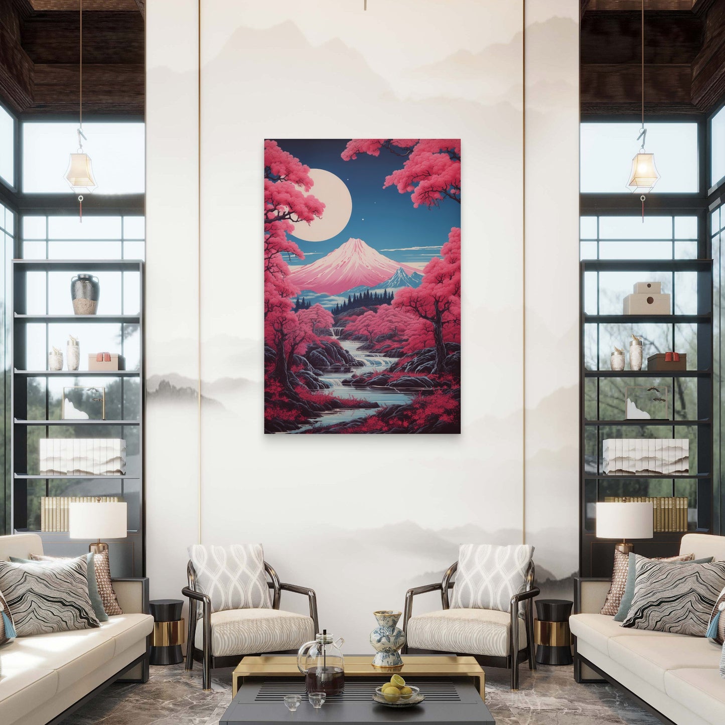 Digital Art Beautiful Mountains 60x90cm Metal Print Ready to Hang