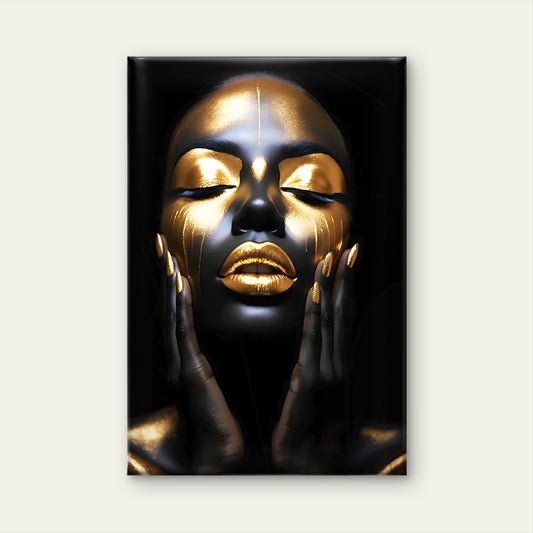 Black Gold Woman Painting Wall Art Decor 100% Australian Made