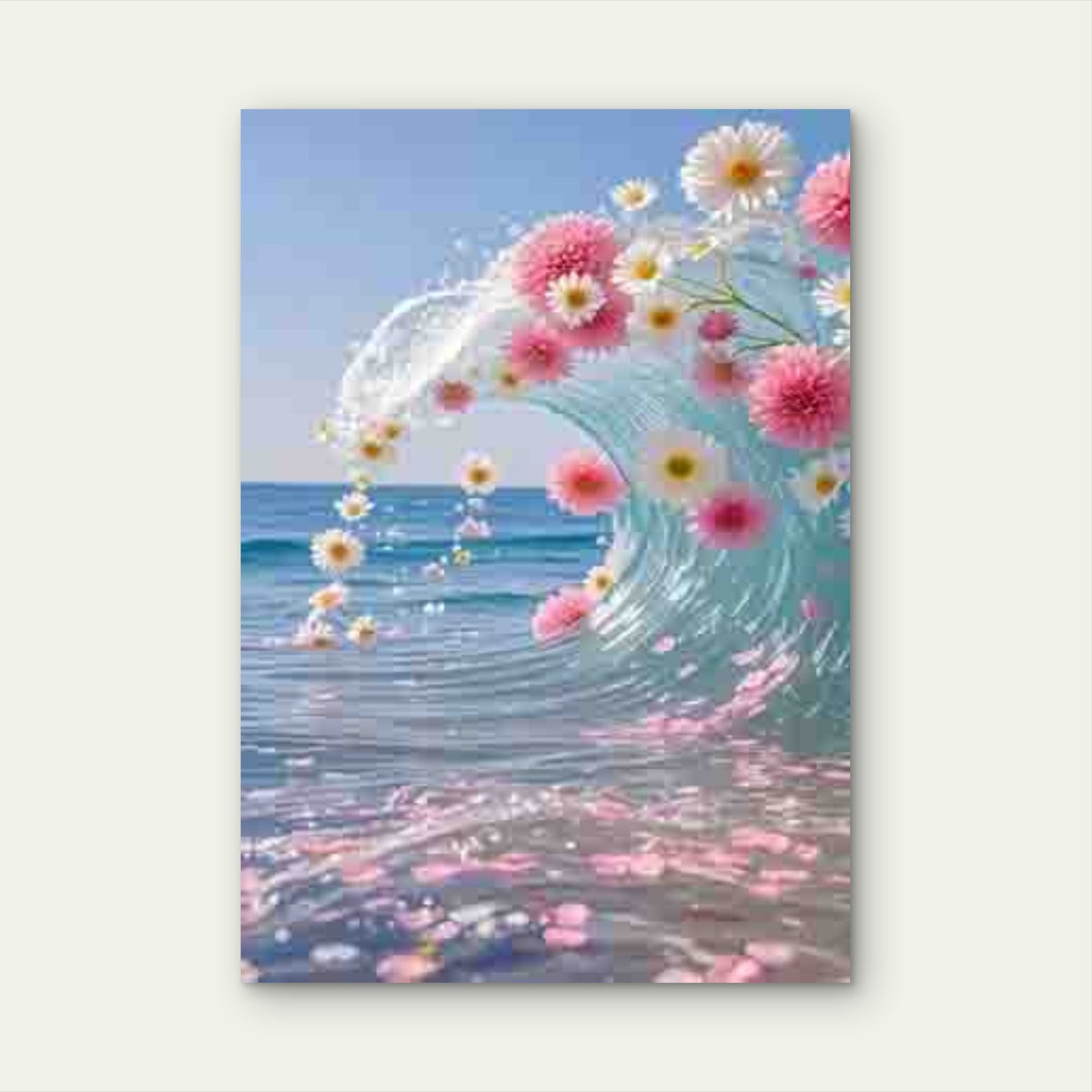 Oceans Embrace and White in a Sea Wave Metal Print Ready to Hang