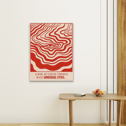 Modern Retro Design Abstract Eye Waves 60x90cm Metal Print Ready to Hang
