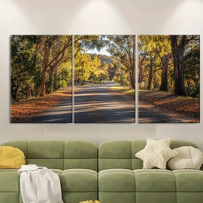 3pcs Adelaide Hills Travel Print Australia Wall Art Set Canvas Framed 40x60cm - High Quality Print 100% Australian Made Wall Canvas Ready to Hang