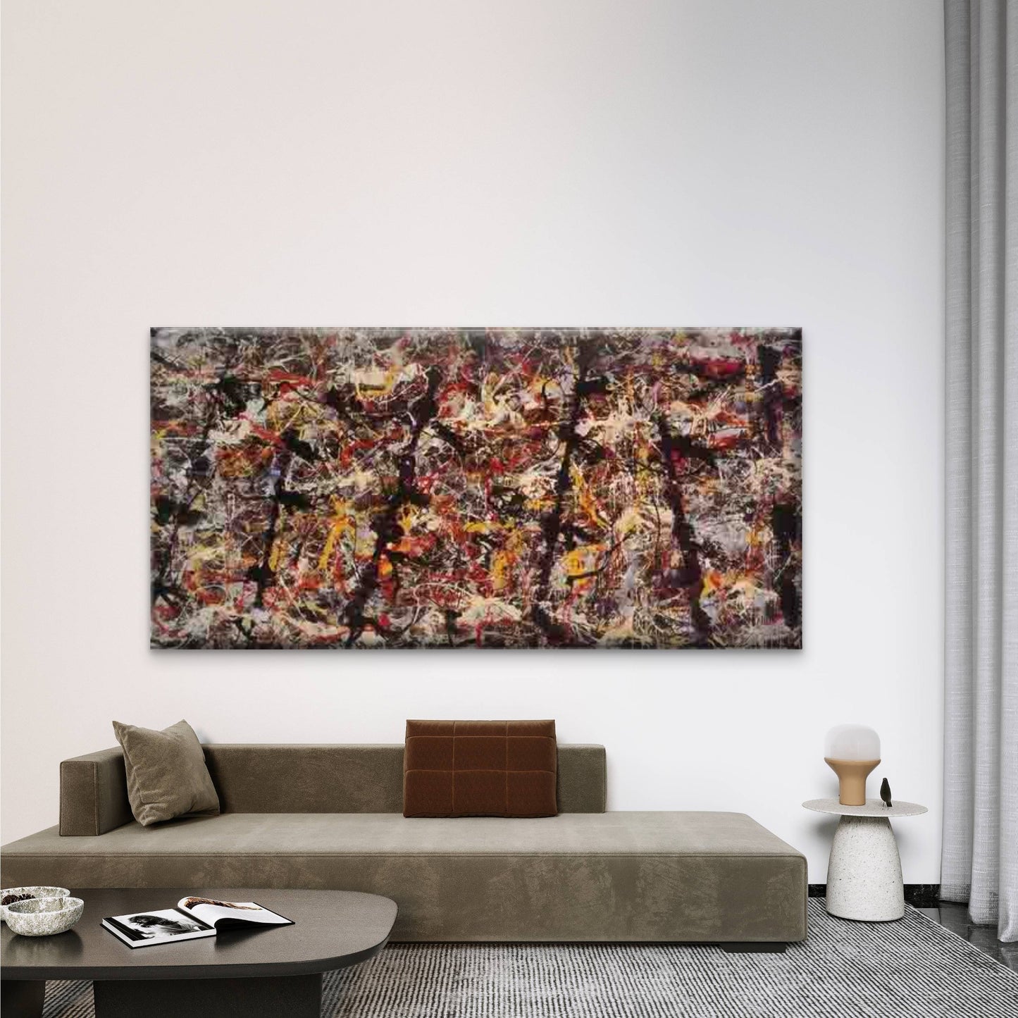 Abstract Colorful Paint Splatte Wall Art Canvas Office Home Room Framed 120x60cm