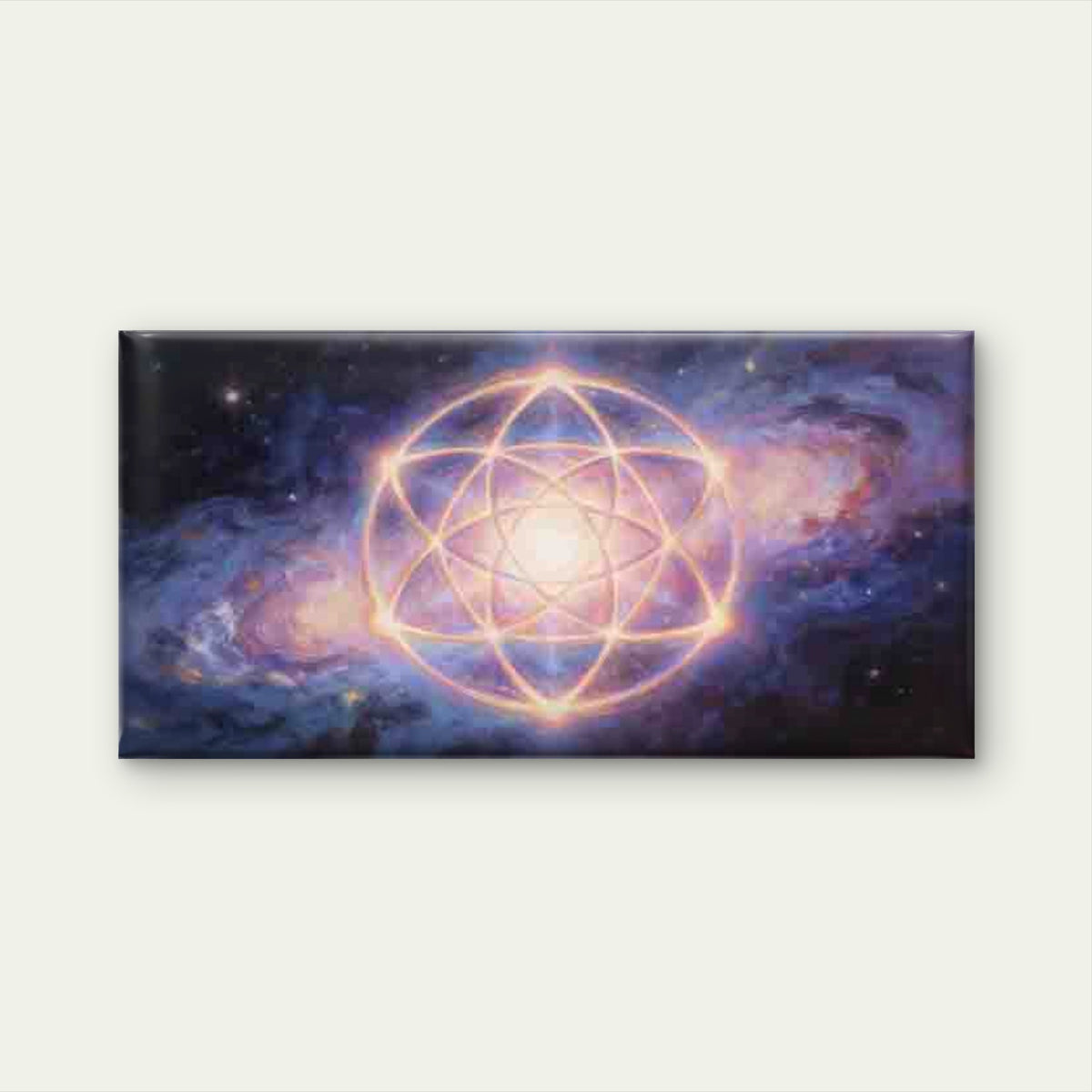 Glowing Cosmic Energy Geometry Wall Art Canvas Office Home Room Framed 120x60cm
