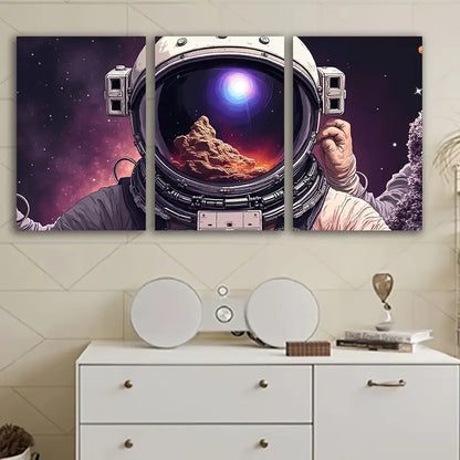 3pcs Astronaut Suits Futuristic Art Wall Art Set Canvas Framed 40x60cm - High Quality Print 100% Australian Made Wall Canvas Ready to Hang
