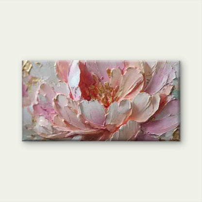 Soft Pink Peony Blossom Wall Art Canvas Office Home Room Framed 120x60cm