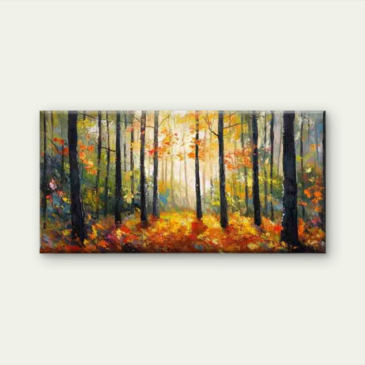 Autumn Forest Landscape Wall Art Canvas Office Home Room Framed 120x60cm