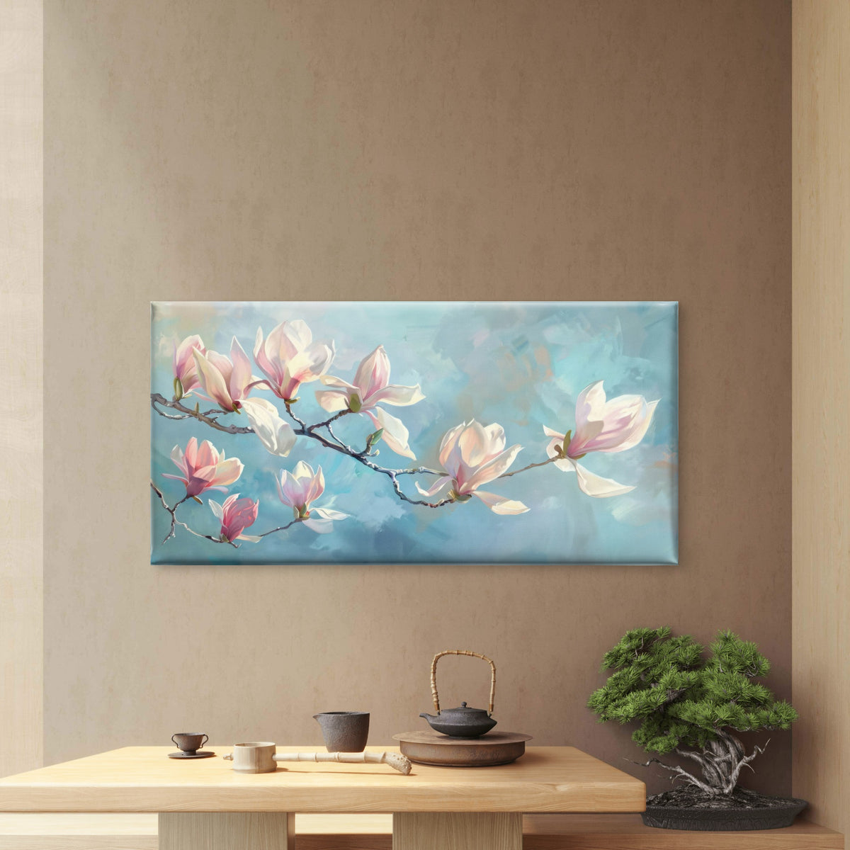Spring Morning Floral Haze Wall Art Canvas Office Home Room Framed 120x60cm