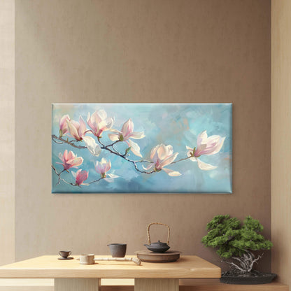 Spring Morning Floral Haze Wall Art Canvas Office Home Room Framed 120x60cm