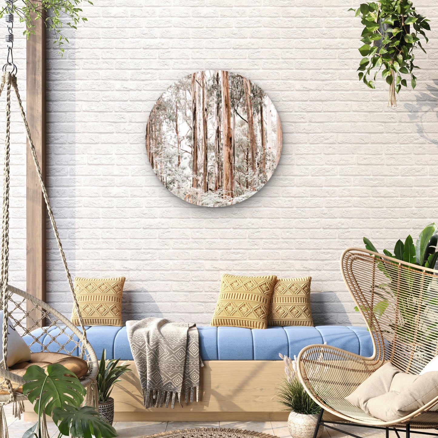 Pastel Colored Gum Tree Forest Acrylic Glass Rounded Print Tempered Glass Wall Art 100% Made in Australia Ready to Hang