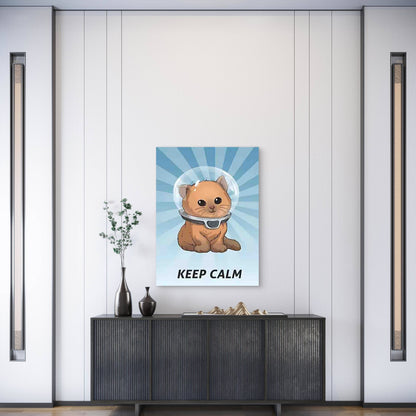 Keep Calm Cat in Space Metal Print Ready to Hang