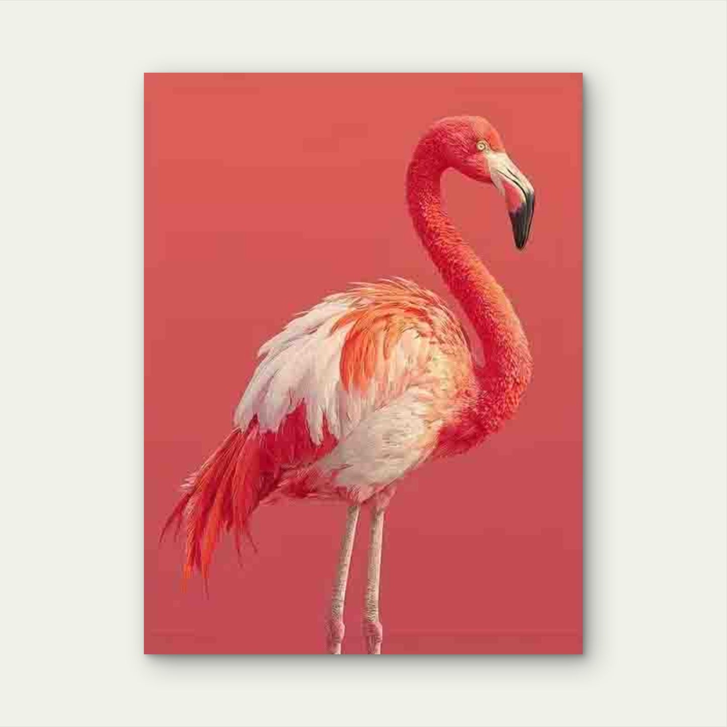 Pink Flamingo Artwork in a Modern Style 60x90cm Metal Print Ready to Hang