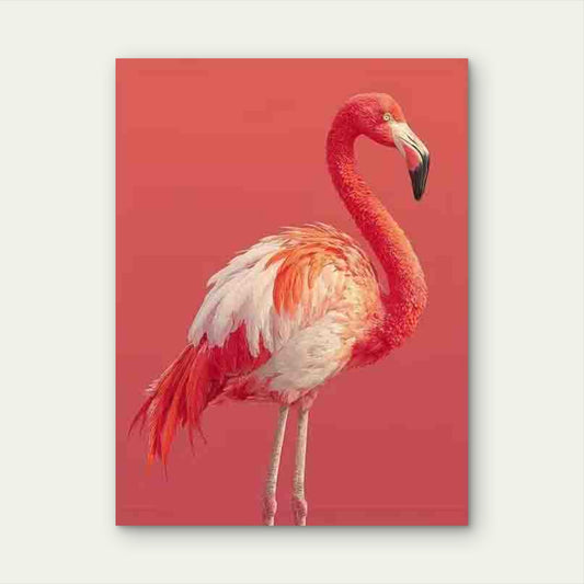 Pink Flamingo Artwork in a Modern Style 60x90cm Metal Print Ready to Hang