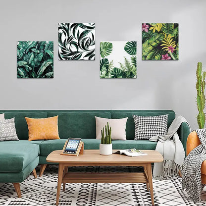 4pcs Artwork of Exotic Plants  Wall Art Canvas Framed