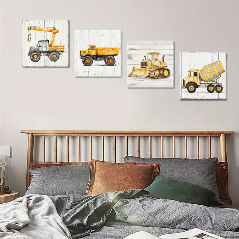 4pcs Japanese Samurai Art JSA Wall Art Canvas Framed