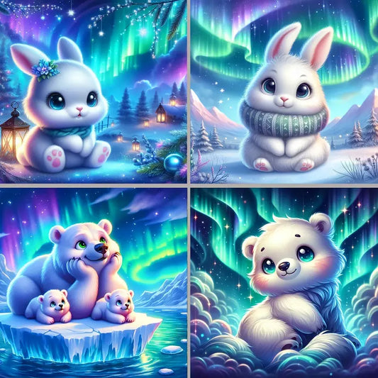 4pcs Winter Limited Diamond Painting Wall Art Canvas Framed