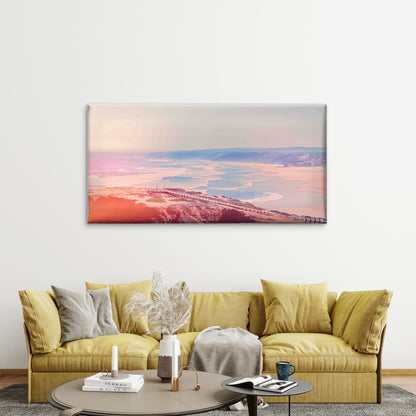 Aerial View Of Snow Mountains Wall Art Canvas Office Home Room Framed 120x60cm