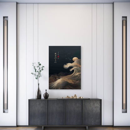 Japanese Wave 60x90cm Metal Print Ready to Hang