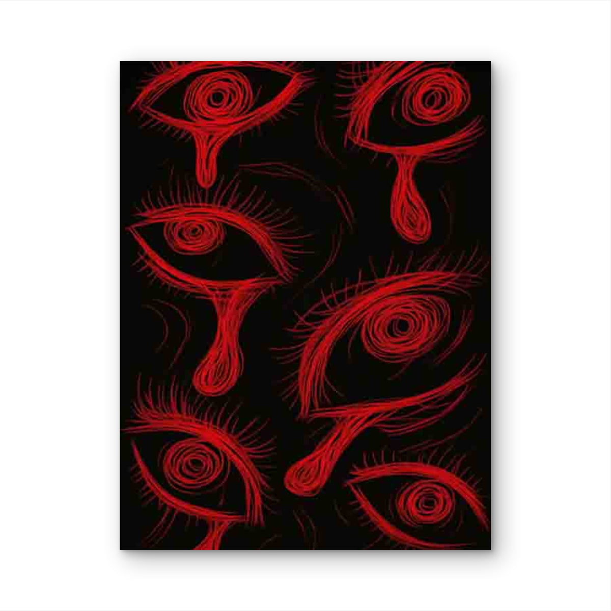 Retro Red Eye Art 60x90cm Metal Print Ready to Hang