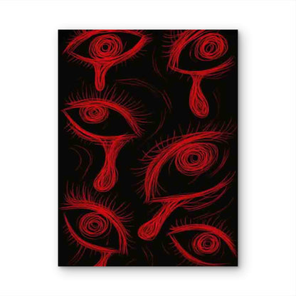 Retro Red Eye Art 60x90cm Metal Print Ready to Hang