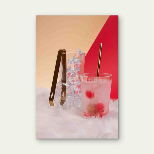 Tasty Daiquiri Cocktail With Cherry 60x90cm Metal Print Ready to Hang
