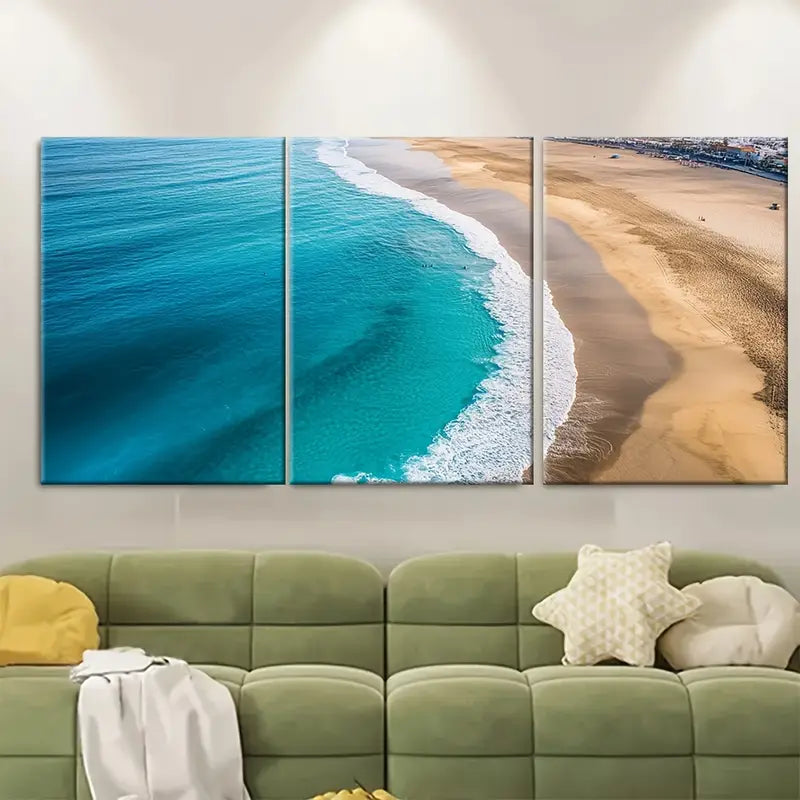 3pcs Las Canteras Beach Gran Canaria Wall Art Set Canvas Framed 60x90cm - High Quality Print 100% Australian Made Wall Canvas Ready to Hang