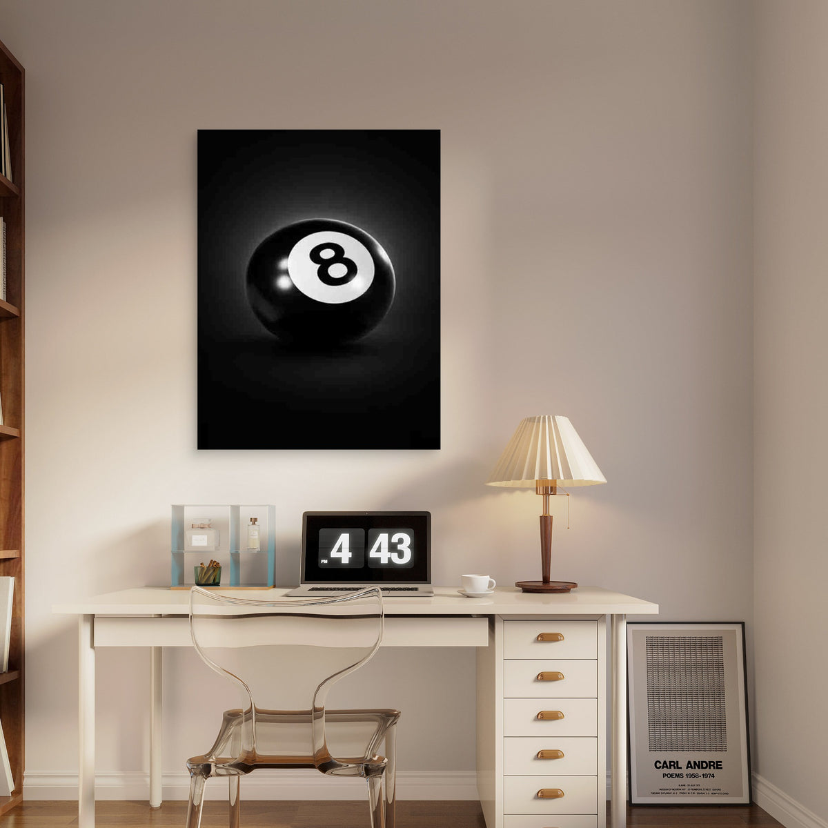 Black Eight Ball Art 60x90cm Metal Print Ready to Hang