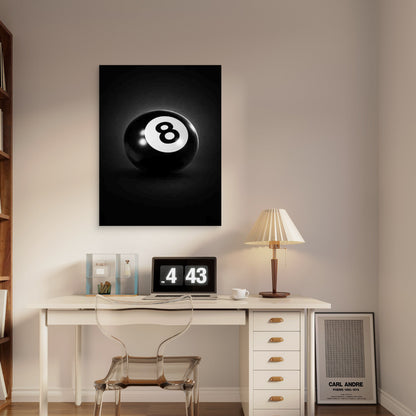 Black Eight Ball Art 60x90cm Metal Print Ready to Hang